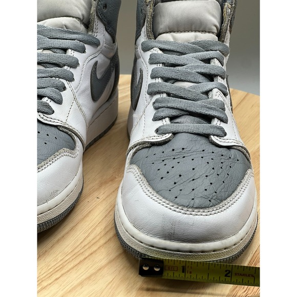 Nike 575441-037 Air Jordan 1 Retro High OG Stealth GS 6Y Shoes White Grey READ - Picture 12 of 16
